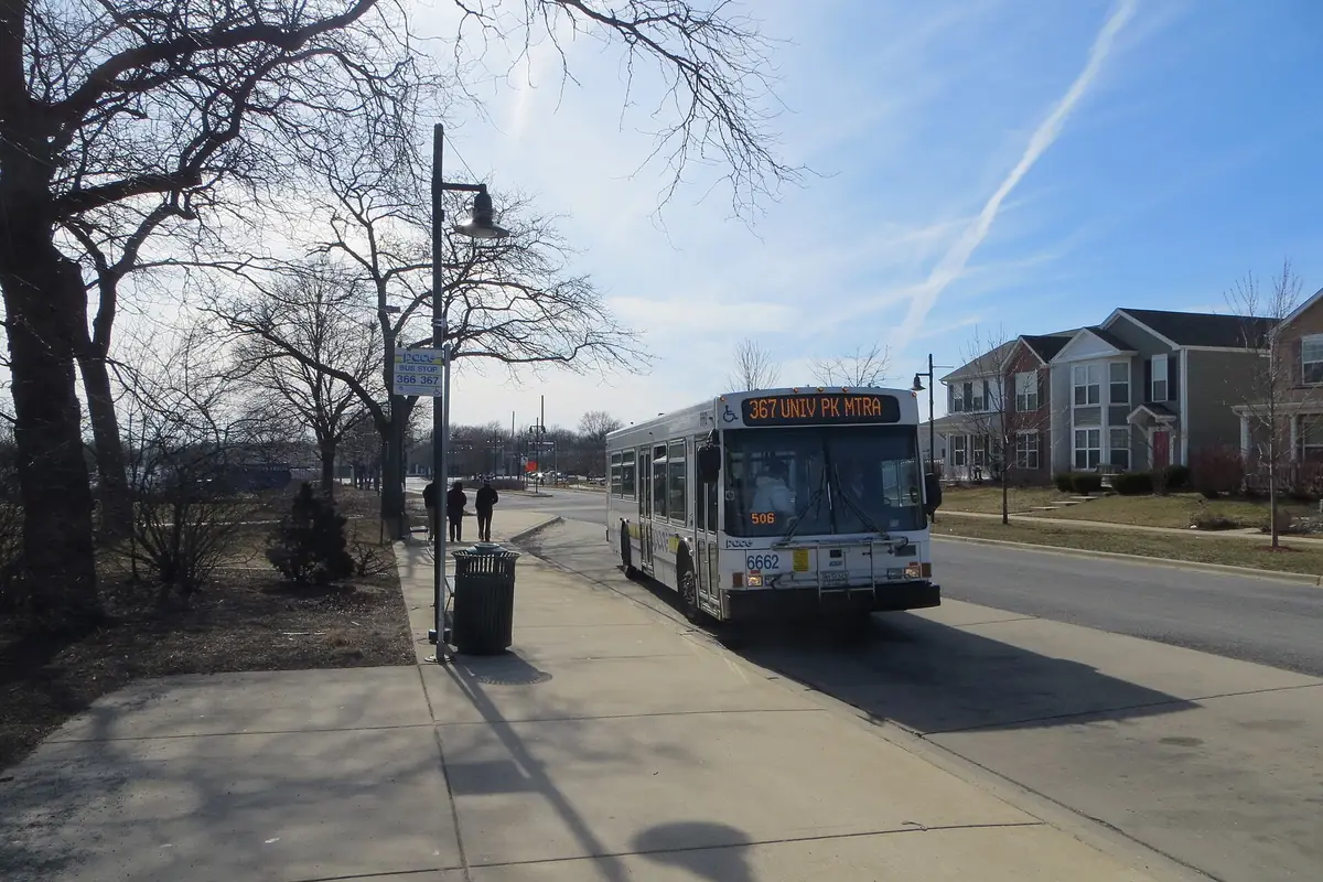 Street scene in Park Forest, Illinois